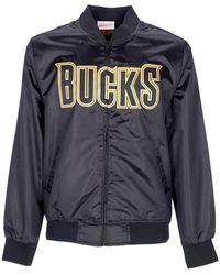 Mitchell & Ness - Jassen ,Zwart ,Satijn Milwaukee Bucks Nba Satijnen Jas - Lyst