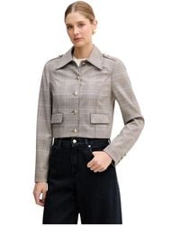 Guess - Jassen ,Bruin ,Polyester Geraldine Checked Jacket - Lyst