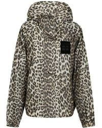 Ganni - Leopard Raincoat Jacket - Lyst