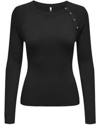 ONLY - Truien & Vesten ,Zwart ,Rondgebreide Trui - Lyst