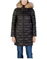 Blauer - Jassen ,Zwart ,Nepbont Gewatteerde Winterjas Voor Met Nepbont Capuchon - Lyst