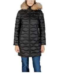 Blauer - Gepolsterte Damen Winterjacke Mit Kunstpelzkapuze - Lyst