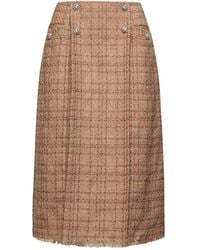 Silvian Heach - Rokken ,Roze ,Leer Gonna Midi Con Bottoni Gioiello - Lyst