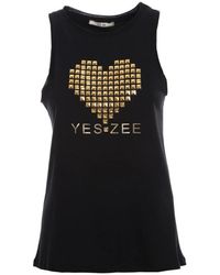 Yes-Zee - Canottiera in cotone con stampa frontale - Lyst