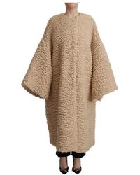 Dolce & Gabbana - Lussuoso cappotto in cashmere e lana con pelliccia finta - Lyst
