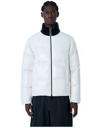 Moncler - Jassen ,Wit ,Leer Throttle Short Down Jacket - Lyst