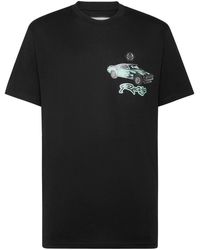 Philipp Plein - Tops ,Zwart ,Katoen T-Shirt Round Neck Racing - Lyst