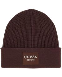 Guess - Accessoires ,Bruin ,Polyester Aw 5631 Vis 01 Beanie - Lyst