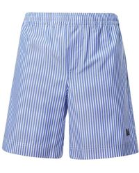 MSGM - Korte Broeken ,Veelkleurig ,Katoen Gestreept Katoen Poplin Bermuda Shorts - Lyst