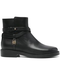 Michael Kors - Schwarzer Flacher Knöchelstiefel Für Frauen - Lyst