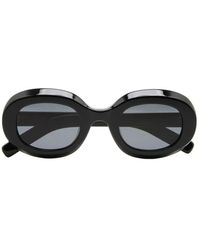 Kaleos Eyehunters - Laroy oval acetat sonnenbrille - schwarz/grau - Lyst