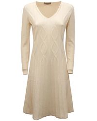 D.exterior - Kleedjes ,Wol V-Hals Wollen Jurk - Lyst