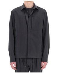 Herno - Jassen ,Grijs ,Wol Grijze Technische Overhemdjacket - Lyst