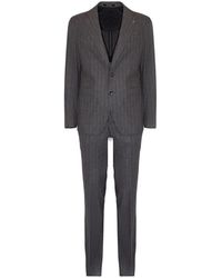 Tagliatore - Kostuums ,Grijs ,Tweed Pinstripe Suit - Lyst