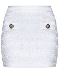 Balmain - Rokken ,Wit ,Nylon Witte Zijden & Nylon Rok - Lyst