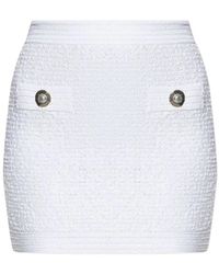 Balmain - Rokken ,Wit ,Nylon Witte Zijden & Nylon Rok - Lyst