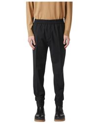 Iceberg - Broeken ,Zwart ,Wol Zwarte Regular Fit Polyester Wol Broek - Lyst