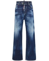 DSquared² - Dunkelblaue wide leg denim jeans - Lyst
