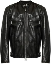 DSquared² - Jassen ,Zwart ,Leer Leren Jas Met Studs - Lyst