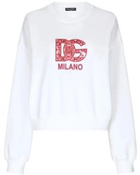 Dolce & Gabbana - Sweat-shirt en jersey à écusson DG - Lyst