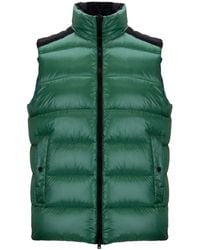 Herno - Jassen ,Groen ,Polyester Gewatteerde Vest Met Rits - Lyst