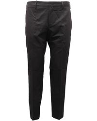 PT01 - Broeken ,Zwart ,Katoen Katoen/Linnen Broek Rebel Fit Model - Lyst