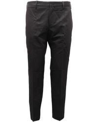 PT01 - Broeken ,Zwart ,Katoen Katoen/Linnen Broek Rebel Fit Model - Lyst