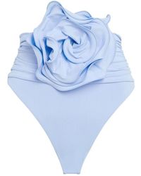 Magda Butrym - Parte inferior de bikini azul claro con cintura alta fruncida - Lyst