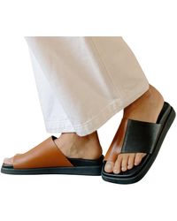 sandalias y chanclas de Chanclas de dedo y de pala Toe ring flop sliders de Alohas de color Negro Mujer Zapatos de Zapatos planos 