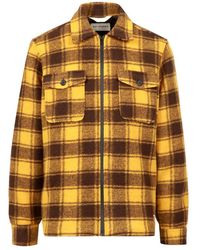 Roy Rogers - Camicia gialla in lana a maniche lunghe con zip - Lyst
