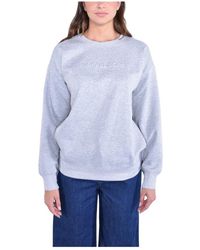 Michael Kors - Hoodies & Sweatvesten ,Grijs ,Katoen Casual Pullover Sweatshirt Met Minimaal Logo - Lyst