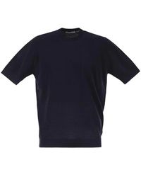 PT Torino - Katoenen Gebreid T-Shirt Met Geribbelde Afwerkingen - Lyst