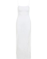 Jacquemus - Kleedjes ,Wit ,La Robe Maille Plumetis Long Dress - Lyst