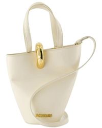 Jacquemus - Tassen ,Wit ,Leer Witte Leren Shopper Tas - Lyst
