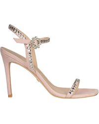 Stuart Weitzman - Schoenen ,Suède Gemcut Sandalen Met Hoge Hak - Lyst