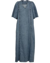 Haute L'Amitié - Kleedjes ,Blauw ,Denim Denim Blauw Raw Hem Jurk - Lyst