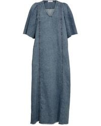 Haute L'Amitié - Kleedjes ,Blauw ,Denim Denim Blauw Raw Hem Jurk - Lyst