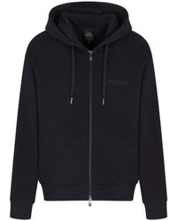 ARMANI EXCHANGE - Hooded Zip-Through Sweatshirt - Lyst