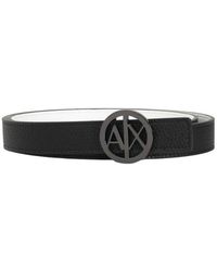 ARMANI EXCHANGE - Omkeerbare Zwart En Witte Riem - Lyst