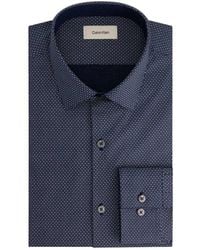 Calvin Klein - Slim Fit Micro Patroon Overhemd - Lyst