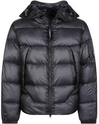 C.P. Company - Jassen ,Blauw ,Leer Dd-Shell Medium Down Jacket - Lyst
