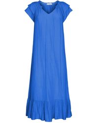 co'couture - Kleedjes ,Blauw ,Polyester Blauwe Sunrise Jurk Met Ruches - Lyst