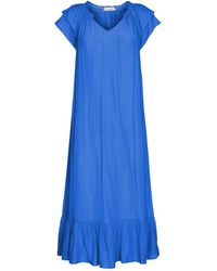 co'couture - Kleedjes ,Blauw ,Polyester Blauwe Sunrise Jurk Met Ruches - Lyst
