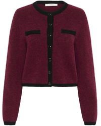 Gestuz - Truien & Vesten ,Rood ,Contrast Cardigan Bloedrood Melange/Zwart - Lyst