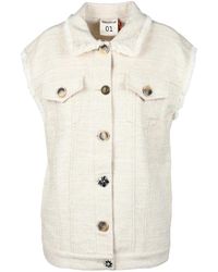 Semicouture - Jassen ,Katoen Gebreid Vest Met Katoenmix - Lyst