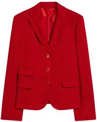 Max Mara - Jassen ,Rood ,Katoen Single-Breasted Jasje - Lyst
