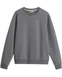 Woolrich - Hoodies & Sweatvesten ,Grijs ,Katoen Logo Interlock Crewneck - Lyst