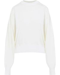 Jacquemus - Truien & Vesten ,Wit ,Wol Witte Trui Elegant Comfortabel Stijlvol Garderobe Must-Have - Lyst