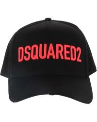 DSquared² - Accessoires ,Zwart ,Katoen Verweerde Baseballpet Voor Vrouwen - Lyst