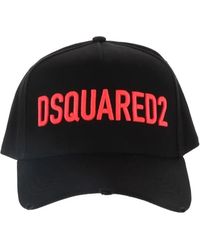 DSquared² - Accessoires ,Zwart ,Katoen Verweerde Baseballpet Voor Vrouwen - Lyst